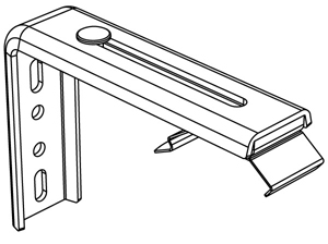 Wandträger ausziehbar aus Metall mit Montageclip für Vertikalschiene 
