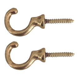 2 Stück Gardinen Raffhaken 32 mm Messing zum Schrauben 