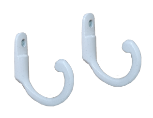 2 Stück Gardinen Raffhaken 29 mm "Capri" weiss zum Schrauben 