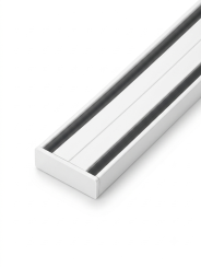 Gardinenschiene Aluminium 2-läufig 180 cm | Weiß | Deckenmontage | Komplett-Set 