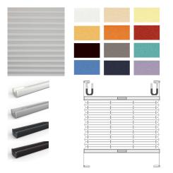 Plissee Rollo nach Maß Krepp Perlex Faltrollo zum Kleben, Klemmen oder Bohren in der Glasleiste 