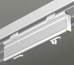 Paneelwagen mit Leiseroller für Schiebevorhang weiss 