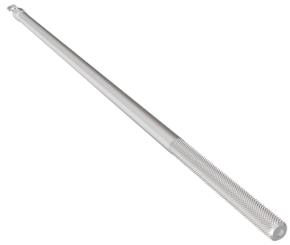 Schleuderstab / Gardinenstab aus Aluminium in Silber mit Griff + Verschlusshaken 