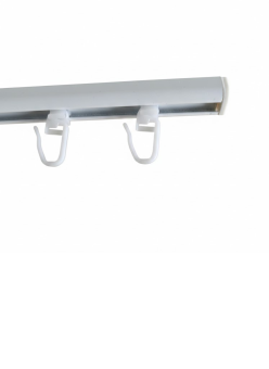 Gardinenschiene 1-läufig Vorhangschiene aus Alu in weiss 100 cm komplett mit Zubehör 